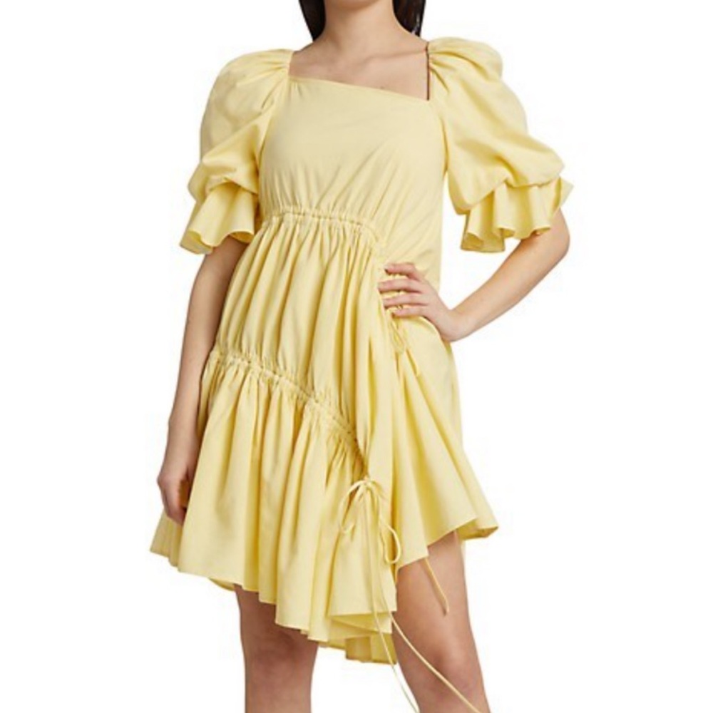 Aje Asymmetrical Lemon Yellow Tent Dress